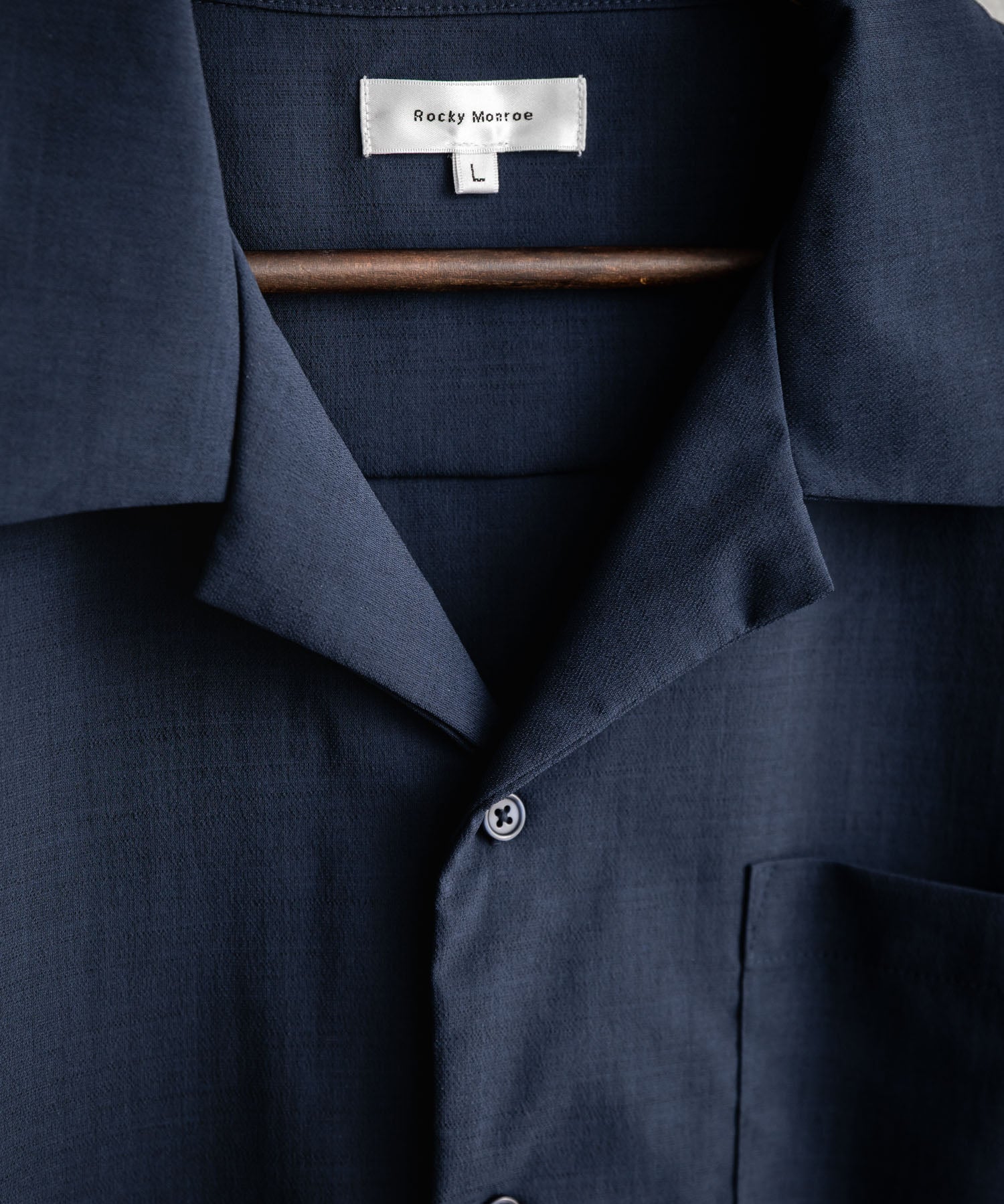 新色追加 セットアップ 接触冷感 多機能素材 リネンライク半袖開襟シャツ＆セミワイドイージーパンツ 15480