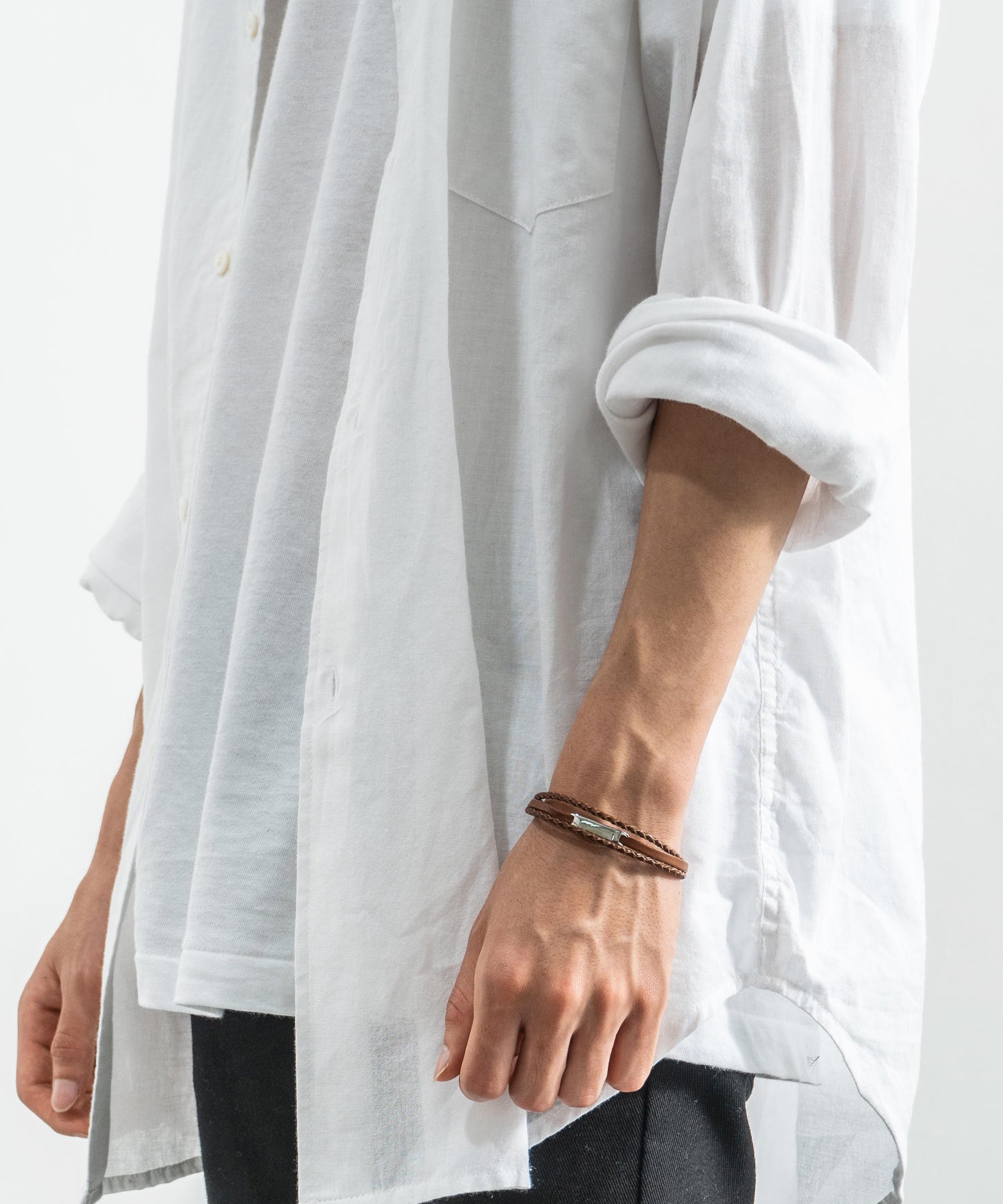 プレート リング チャーム 本革ブレスレット 9569