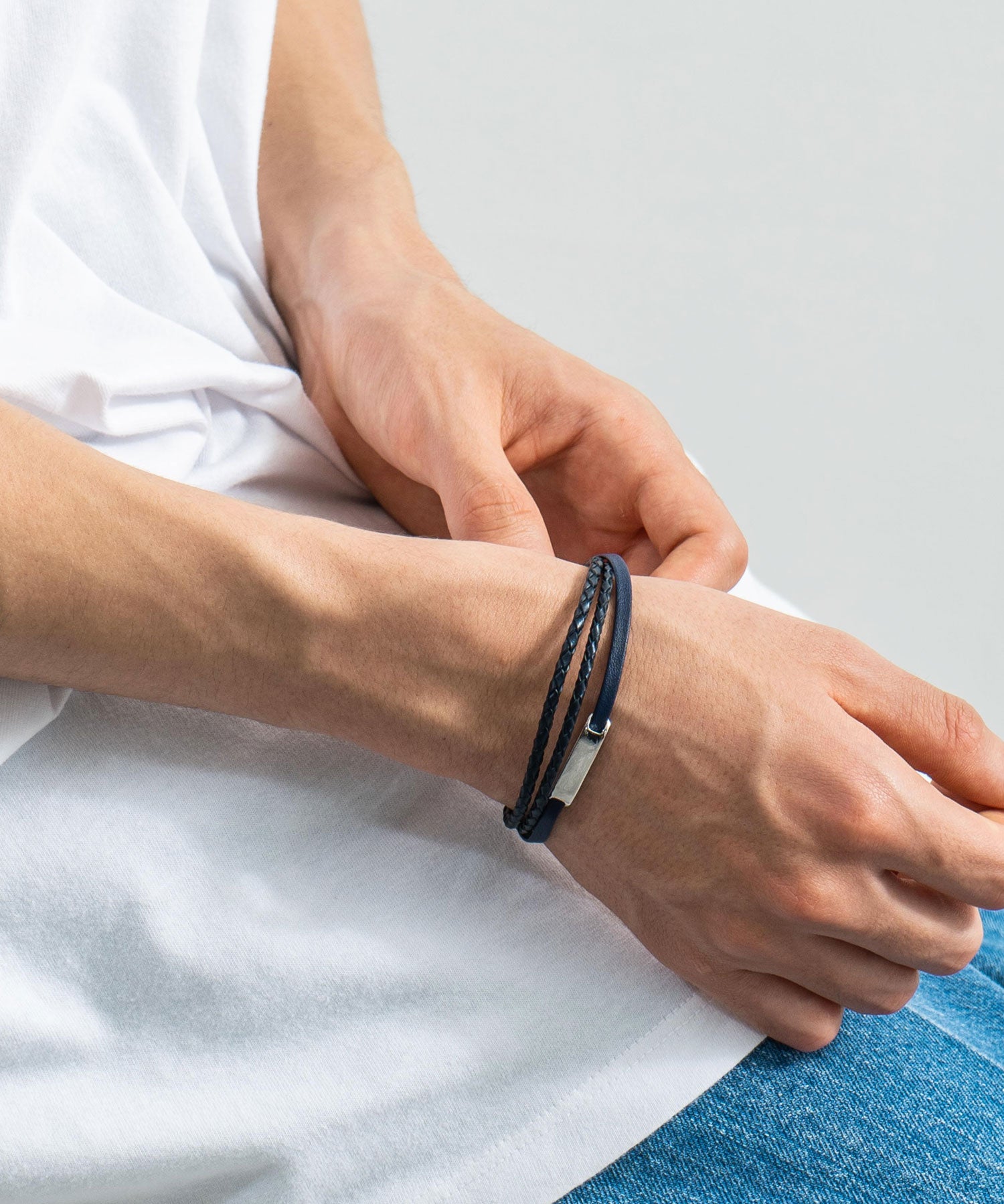 プレート リング チャーム 本革ブレスレット 9569