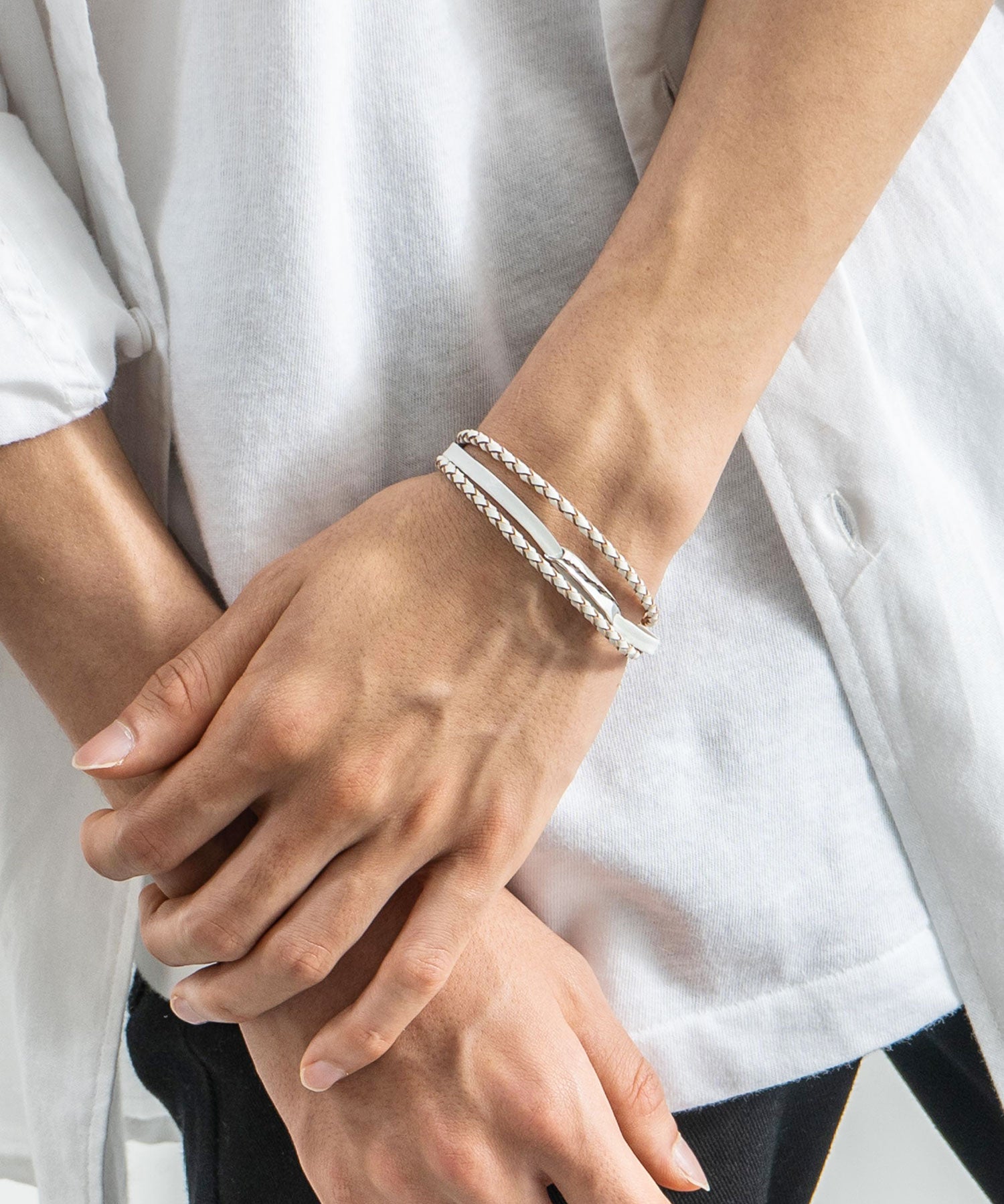 プレート リング チャーム 本革ブレスレット 9569