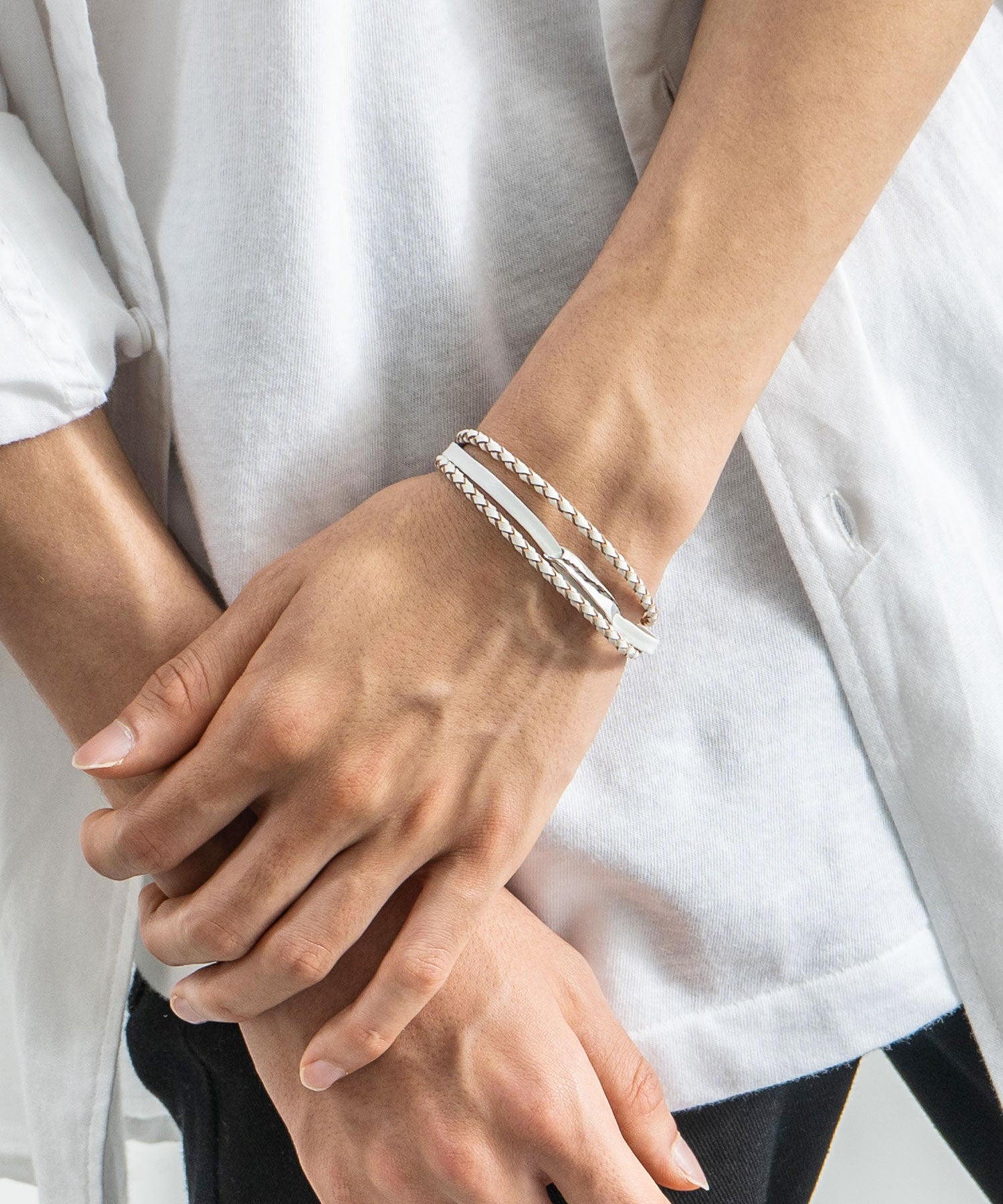 プレート リング チャーム 本革ブレスレット 9569