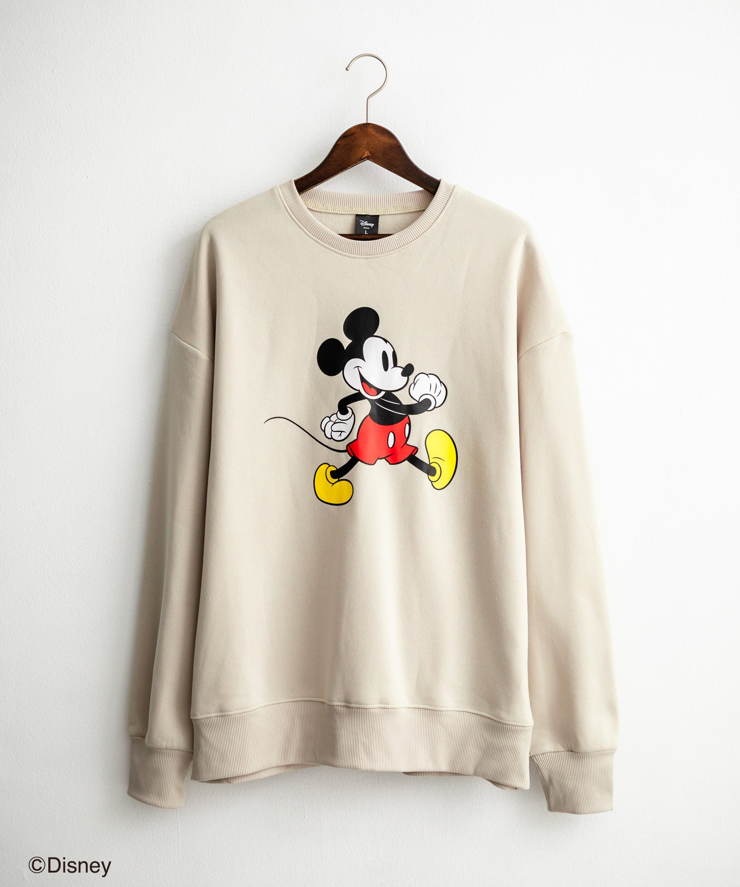 Disney ディズニー MICKEY MOUSE オーバーサイズ ミッキーマウスプリント裏起毛スウェットトレーナー	14939