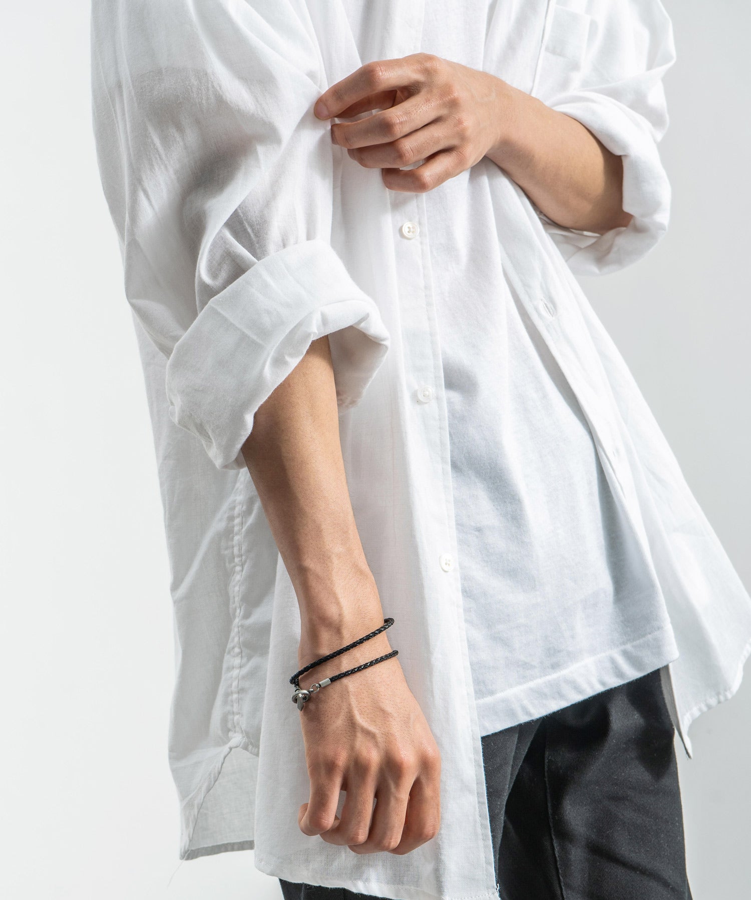 プレート リング チャーム 本革ブレスレット 9569