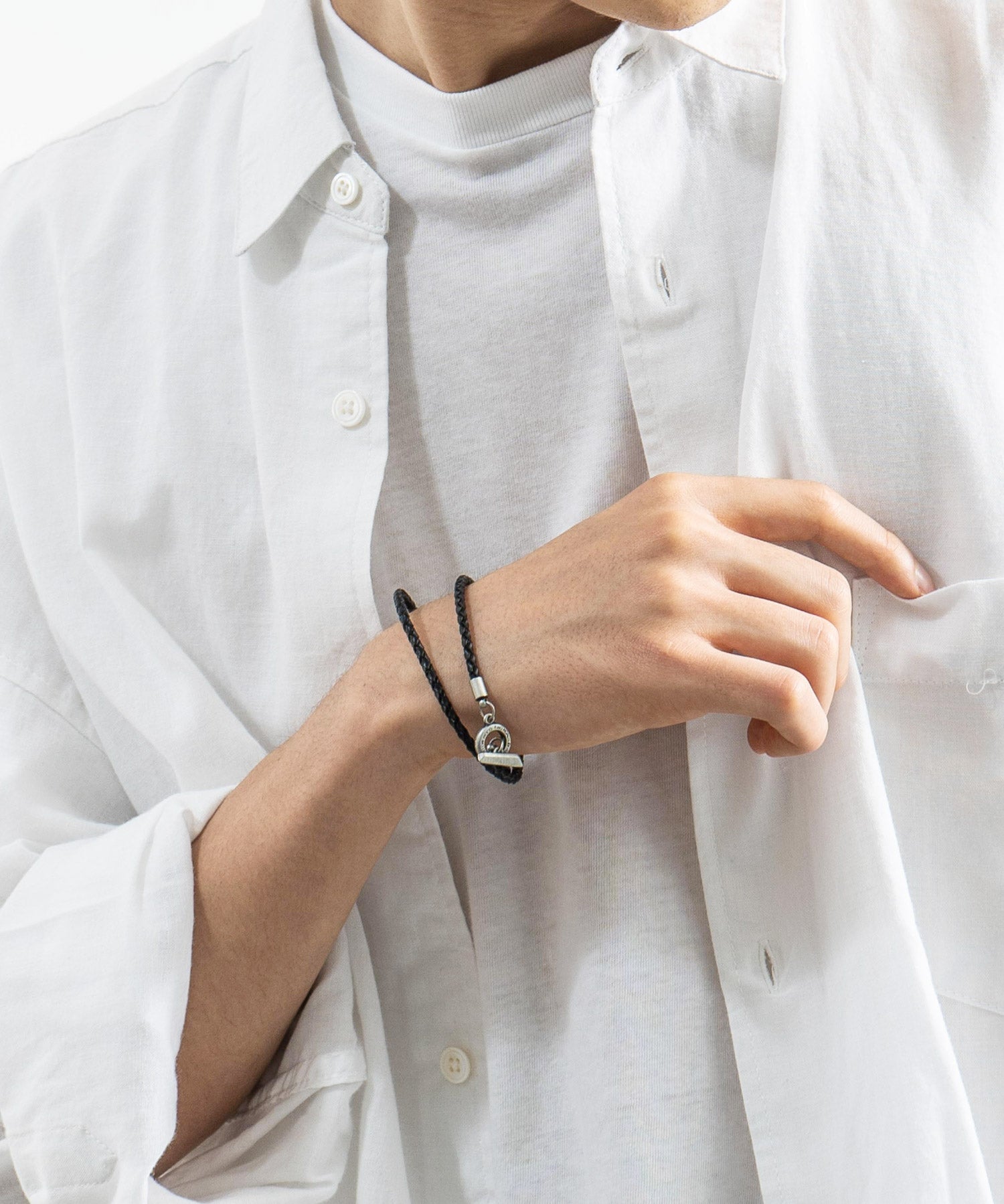 プレート リング チャーム 本革ブレスレット 9569