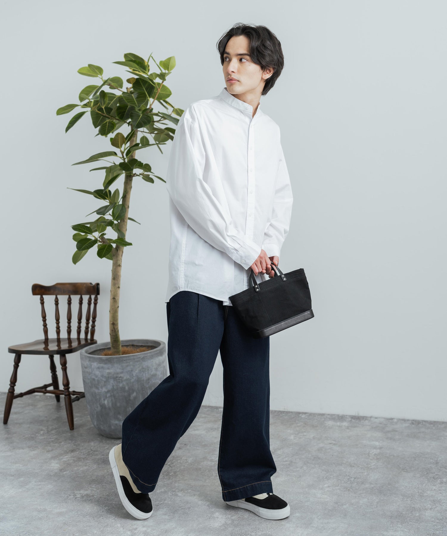 Butler Verner Sails バトラーバーナーセイルズ 日本製 国産 モールドレザーセルビッチキャンバス-ランチトート JI-2712 12319