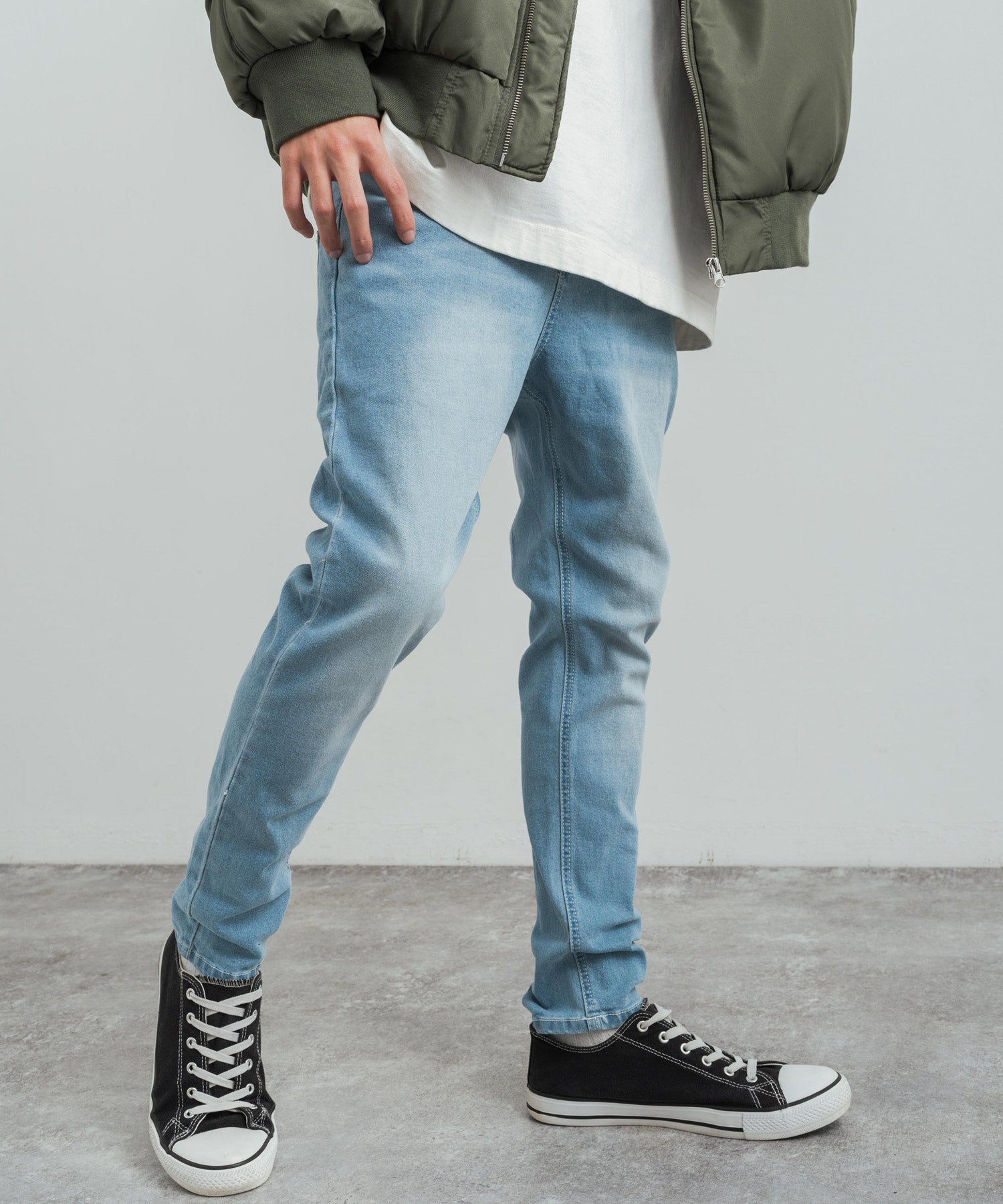 ストレッチデニム テーパードスキニーサルエルパンツ 12275 – Rocky Monroe