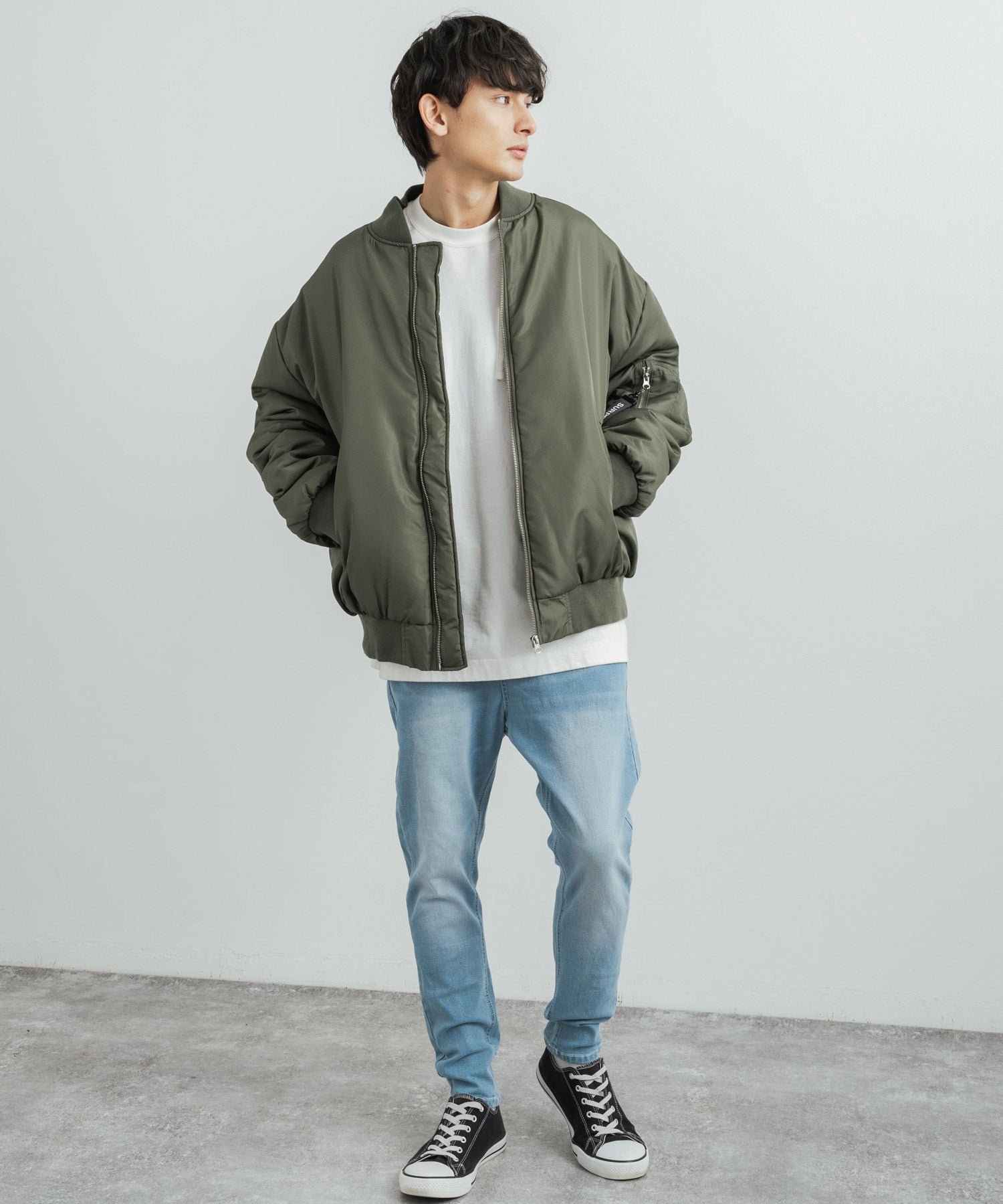 ストレッチデニム テーパードスキニーサルエルパンツ 12275