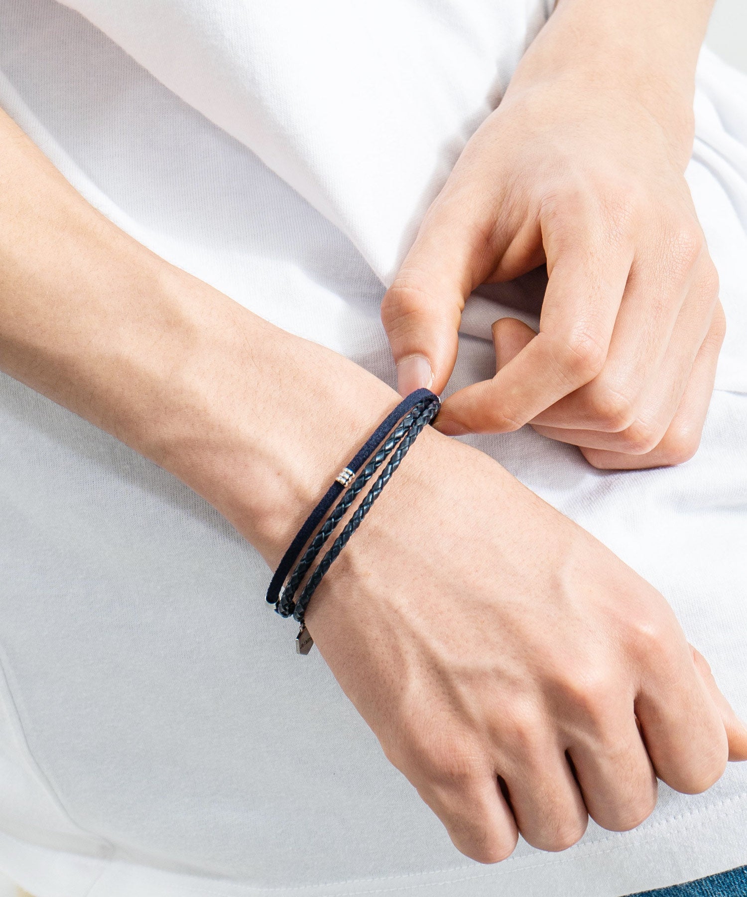 プレート リング チャーム 本革ブレスレット 9569