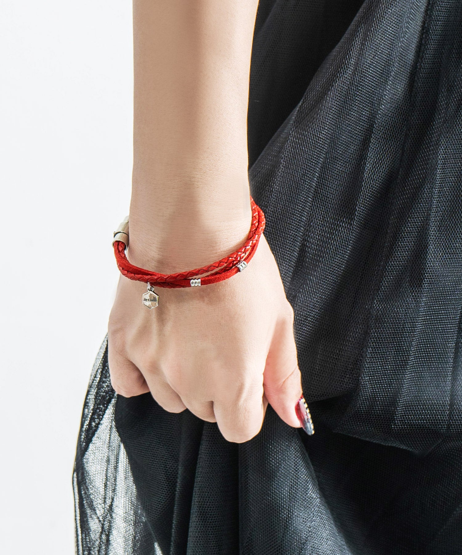 プレート リング チャーム 本革ブレスレット 9569