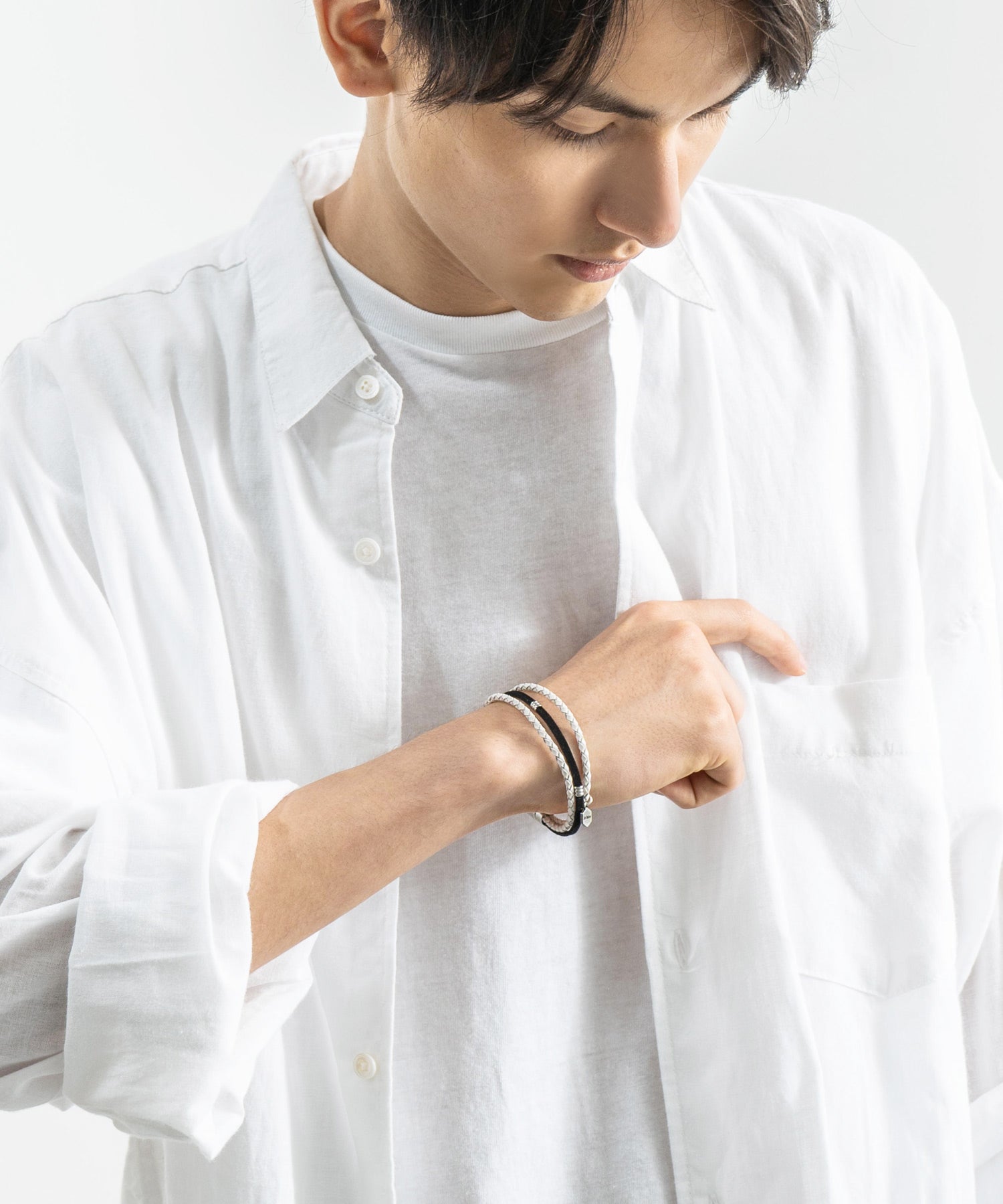 プレート リング チャーム 本革ブレスレット 9569