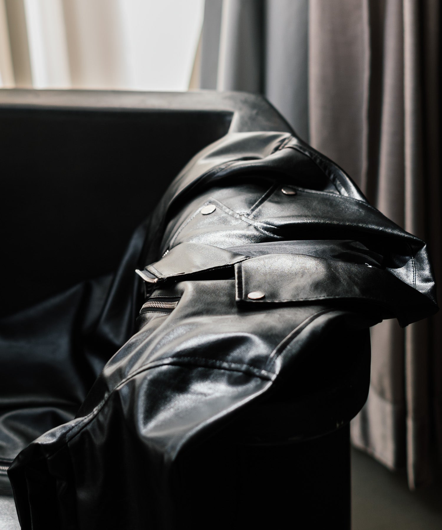 PUレザーダブルライダースジャケット 14682