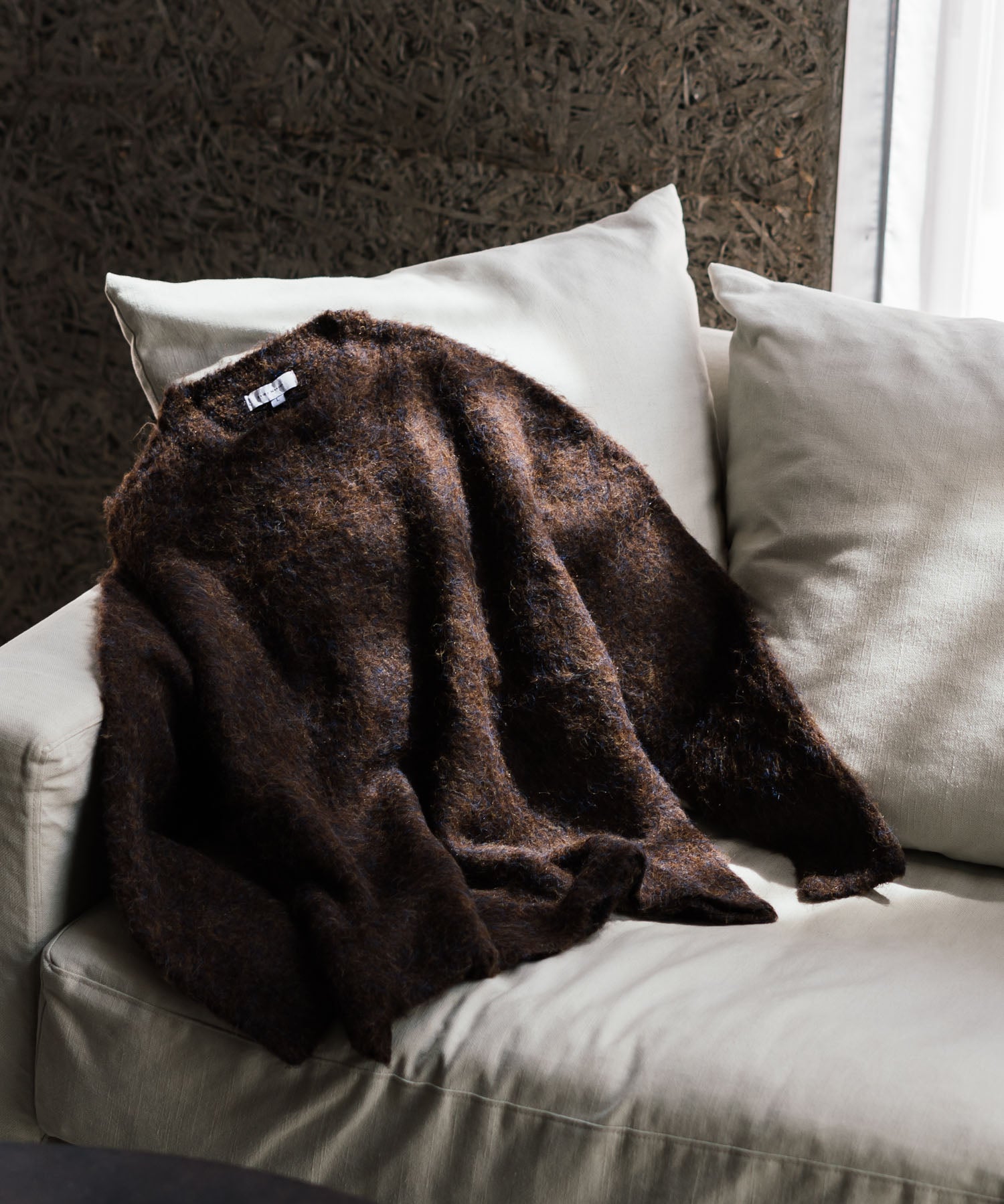 オーバーサイズウール混ミックス糸プルオーバーニットセーター 14548