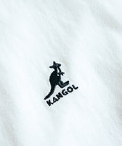 KANGOL 別注コラボ ワンポイントロゴ刺繍半袖クルーネックTシャツ 無地/リンガーネック