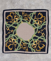 新色追加 スカーフリング付き 大判サイズ総柄スカーフ 12688