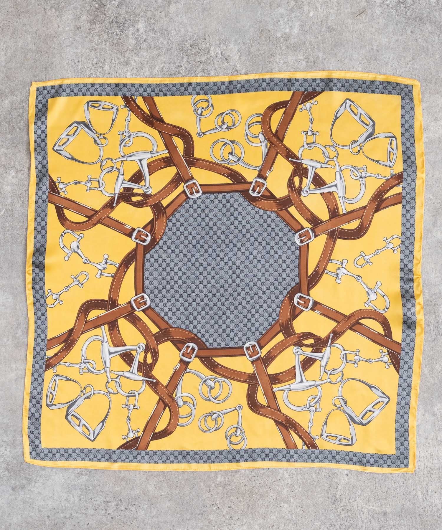 新色追加 スカーフリング付き 大判サイズ総柄スカーフ 12688