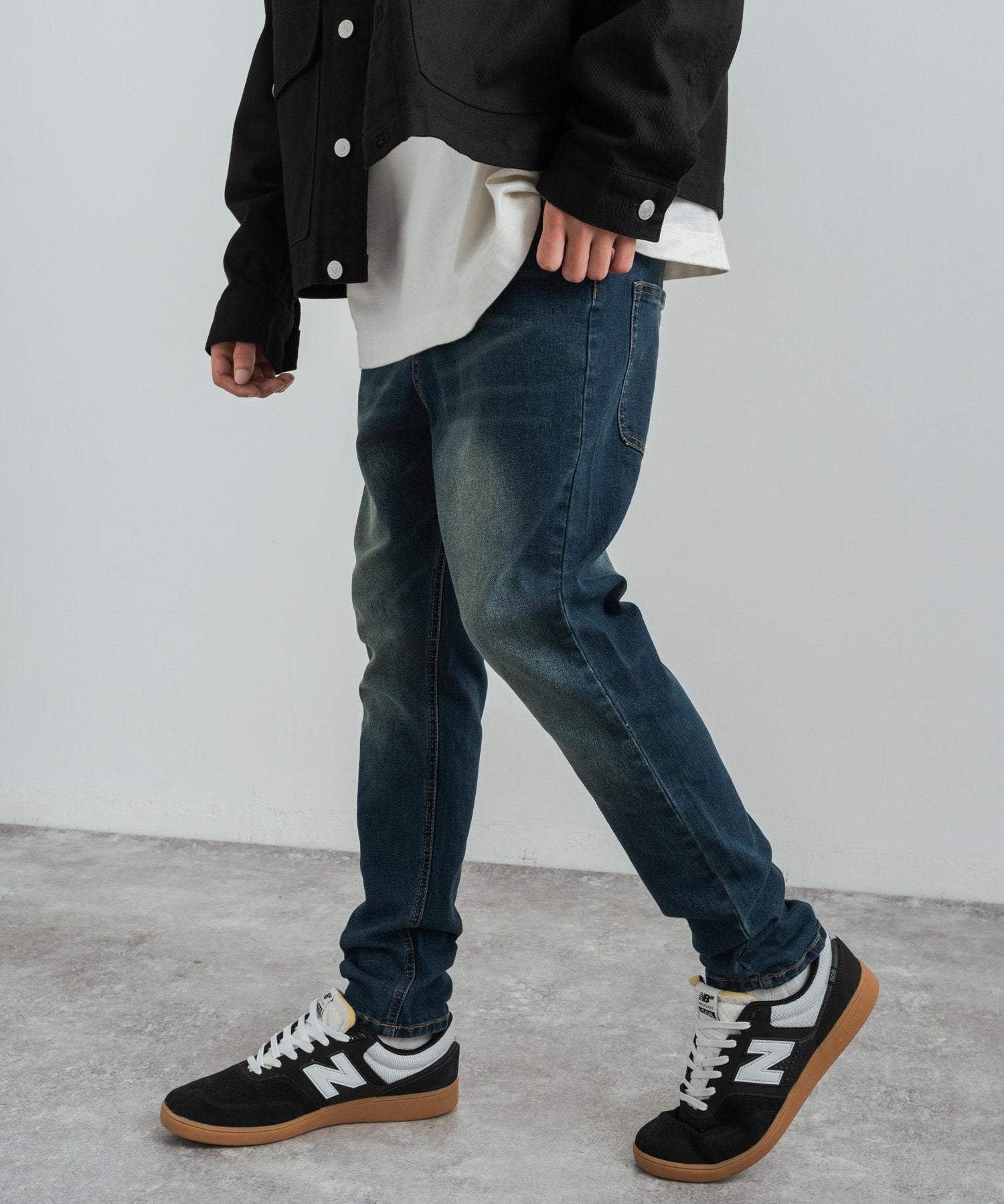 ストレッチデニム テーパードスキニーサルエルパンツ 12275