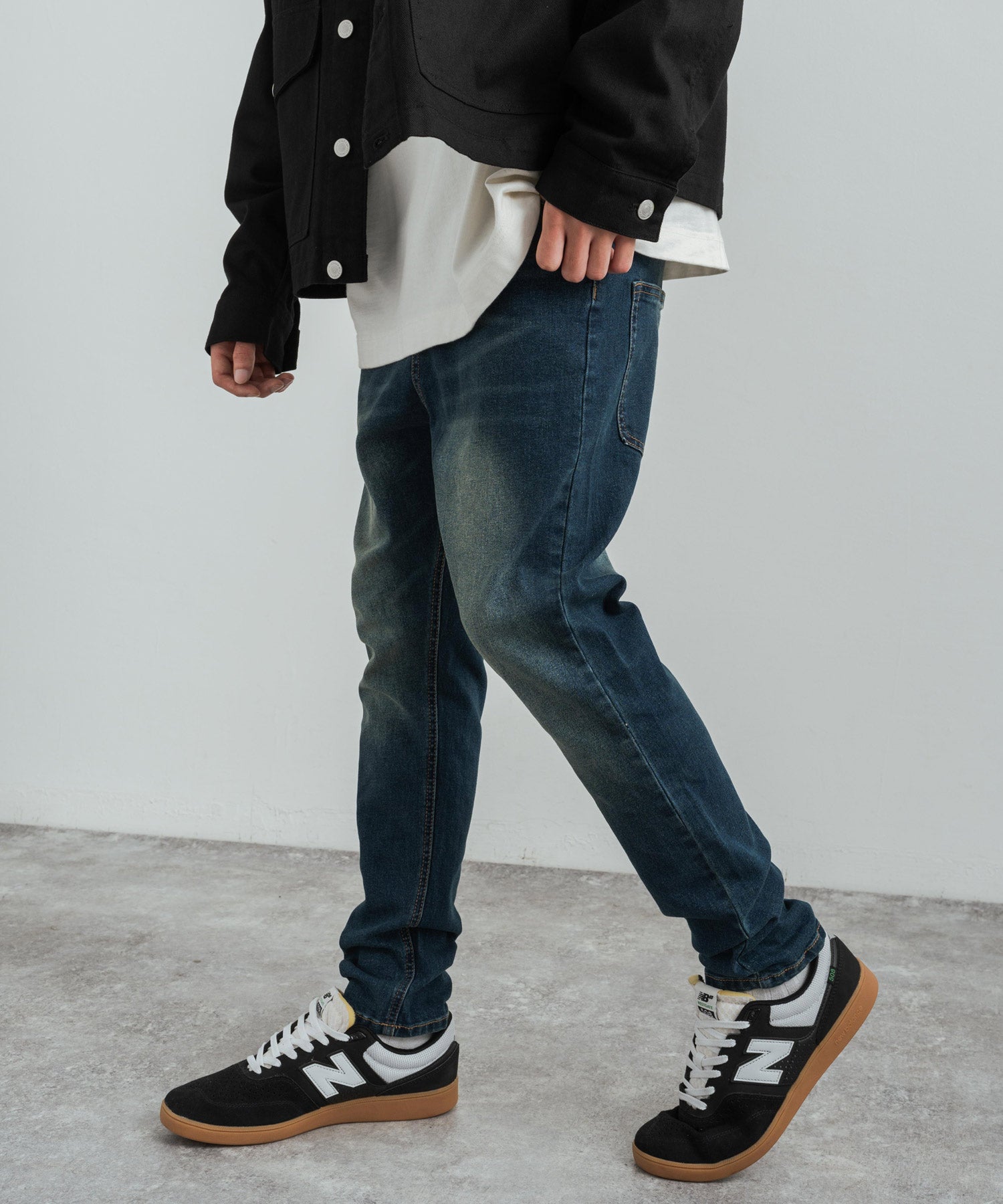 ストレッチデニム テーパードスキニーサルエルパンツ 12275