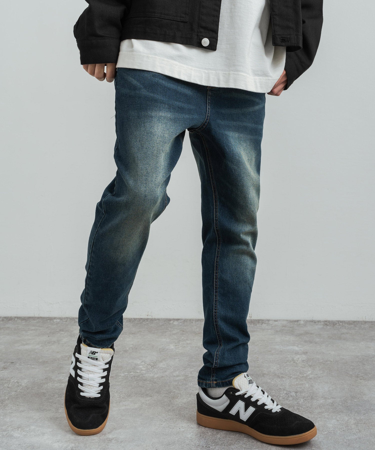 ストレッチデニム テーパードスキニーサルエルパンツ 12275