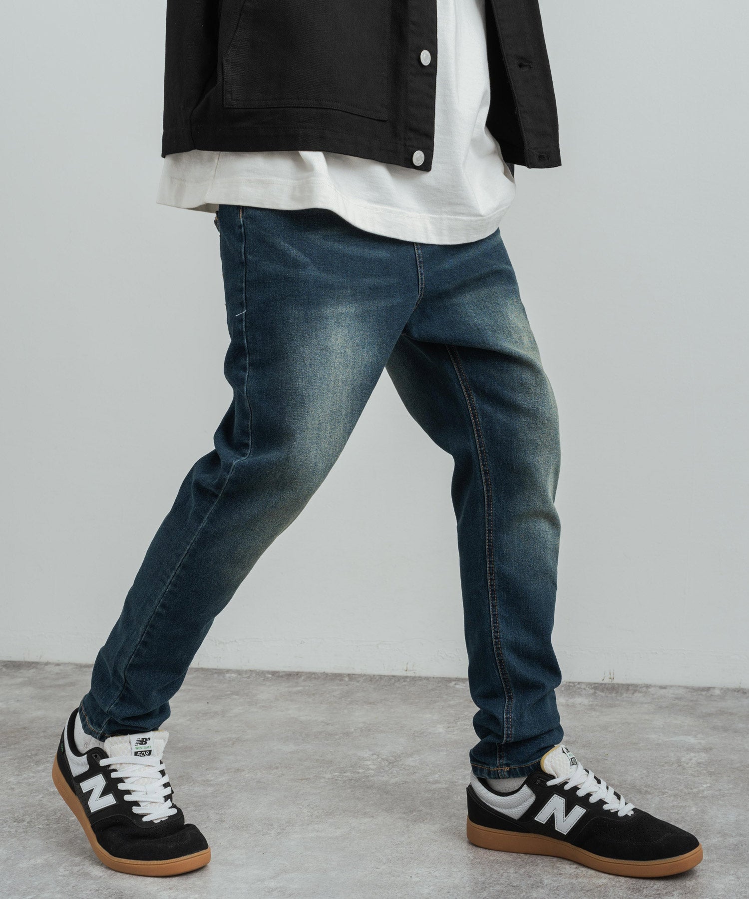 ストレッチデニム テーパードスキニーサルエルパンツ 12275