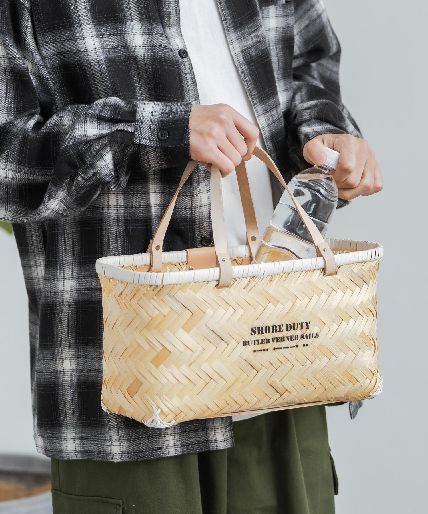 Butler Verner Sails バトラーバーナーセイルズ バンブー×本革マーケットバスケットSサイズ VR-2502 12336