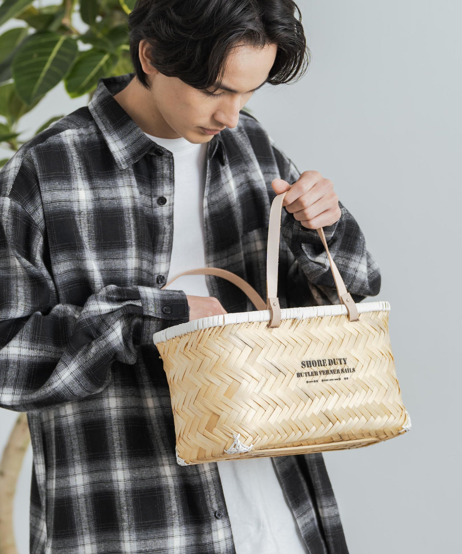 Butler Verner Sails バトラーバーナーセイルズ バンブー×本革マーケットバスケットSサイズ VR-2502 12336