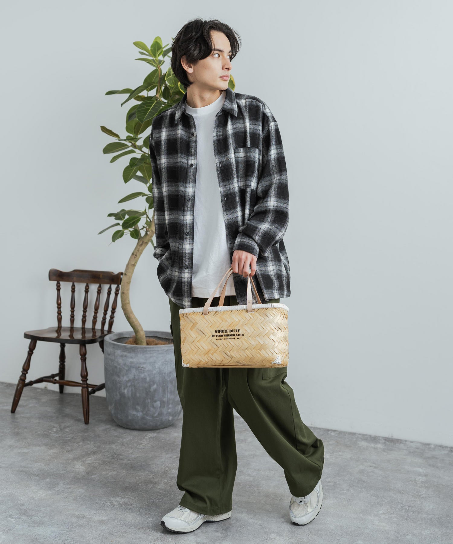 Butler Verner Sails バトラーバーナーセイルズ バンブー×本革マーケットバスケットSサイズ VR-2502 12336