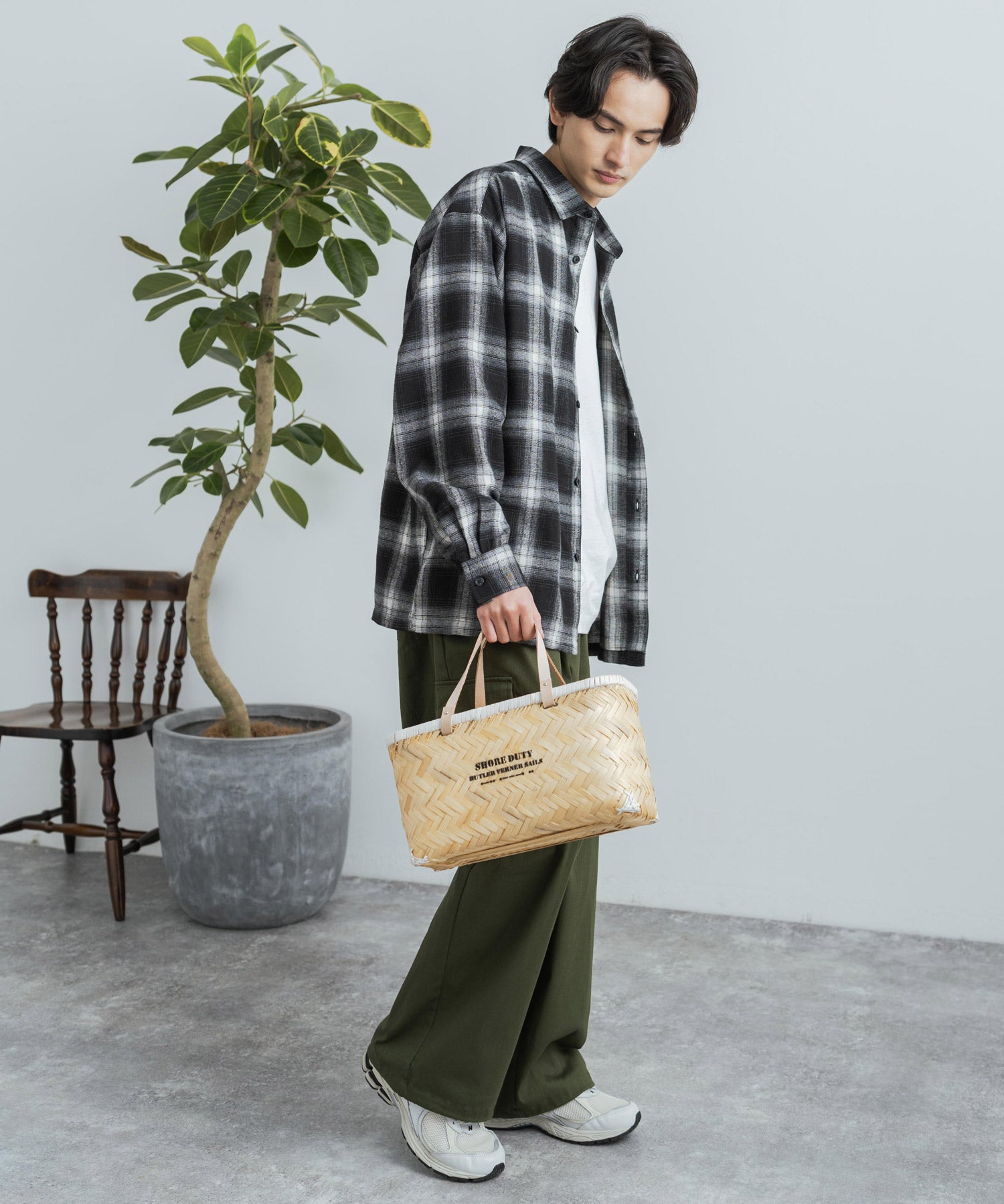 Butler Verner Sails バトラーバーナーセイルズ バンブー×本革マーケットバスケットSサイズ VR-2502 12336