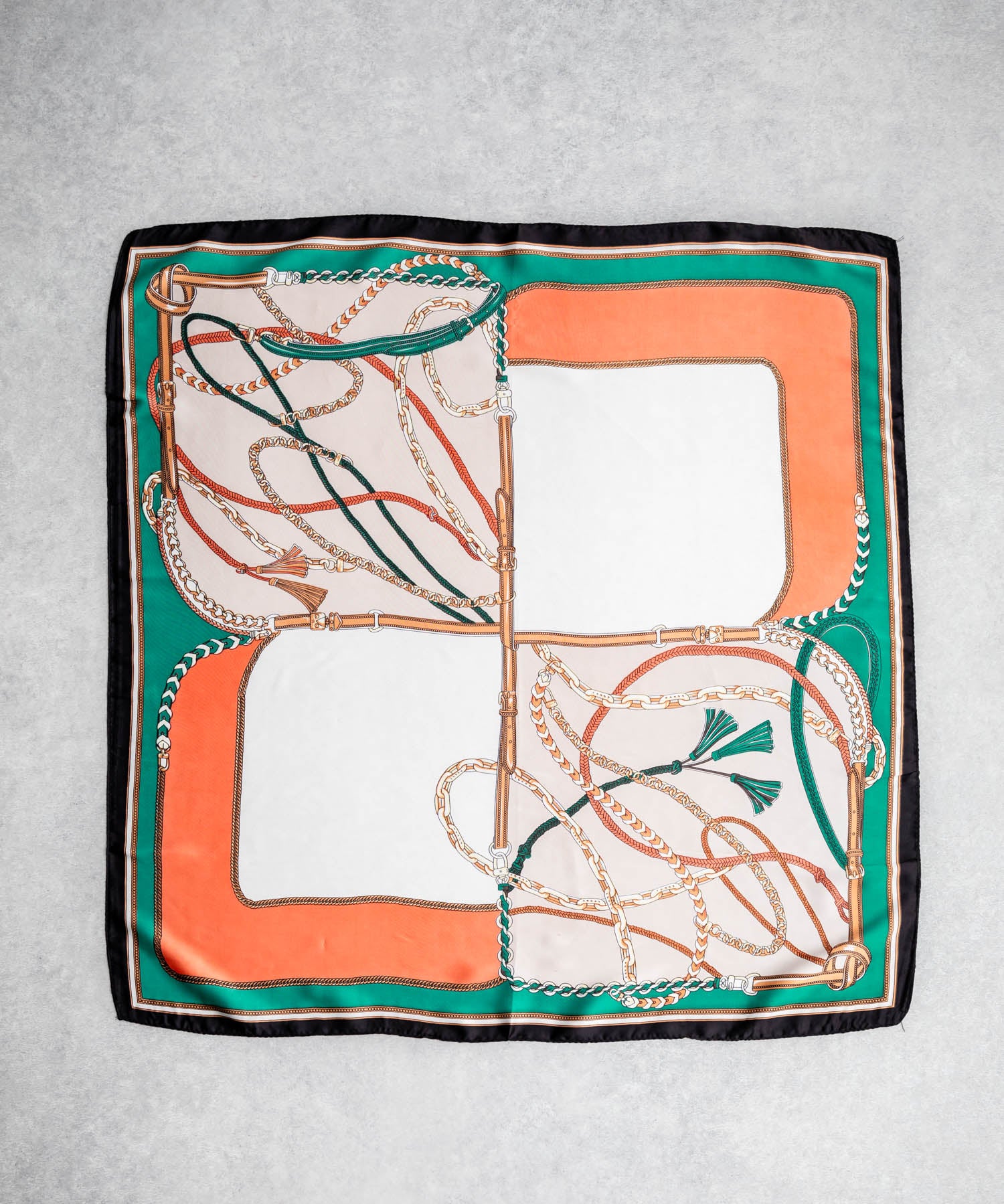 新色追加 スカーフリング付き 大判サイズ総柄スカーフ 12688