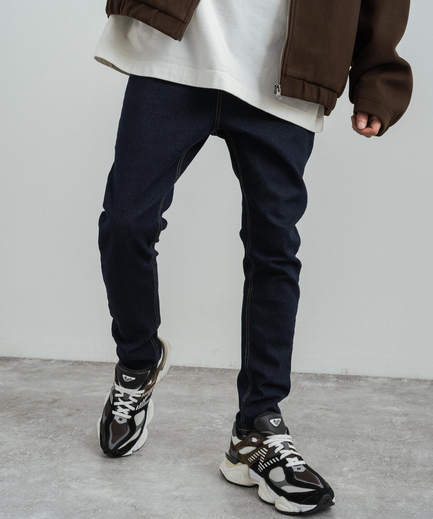 ストレッチデニム テーパードスキニーサルエルパンツ 12275