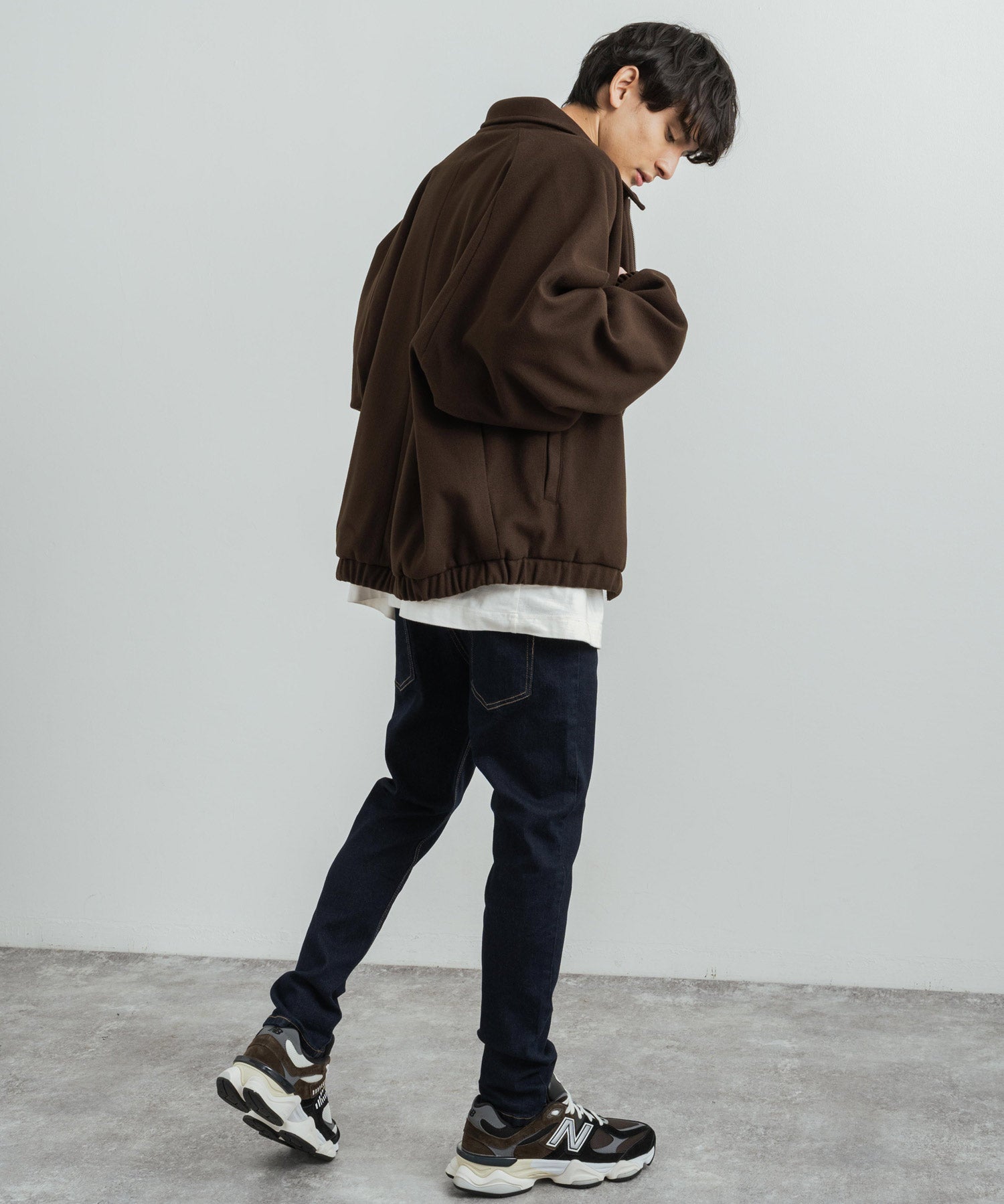 ストレッチデニム テーパードスキニーサルエルパンツ 12275