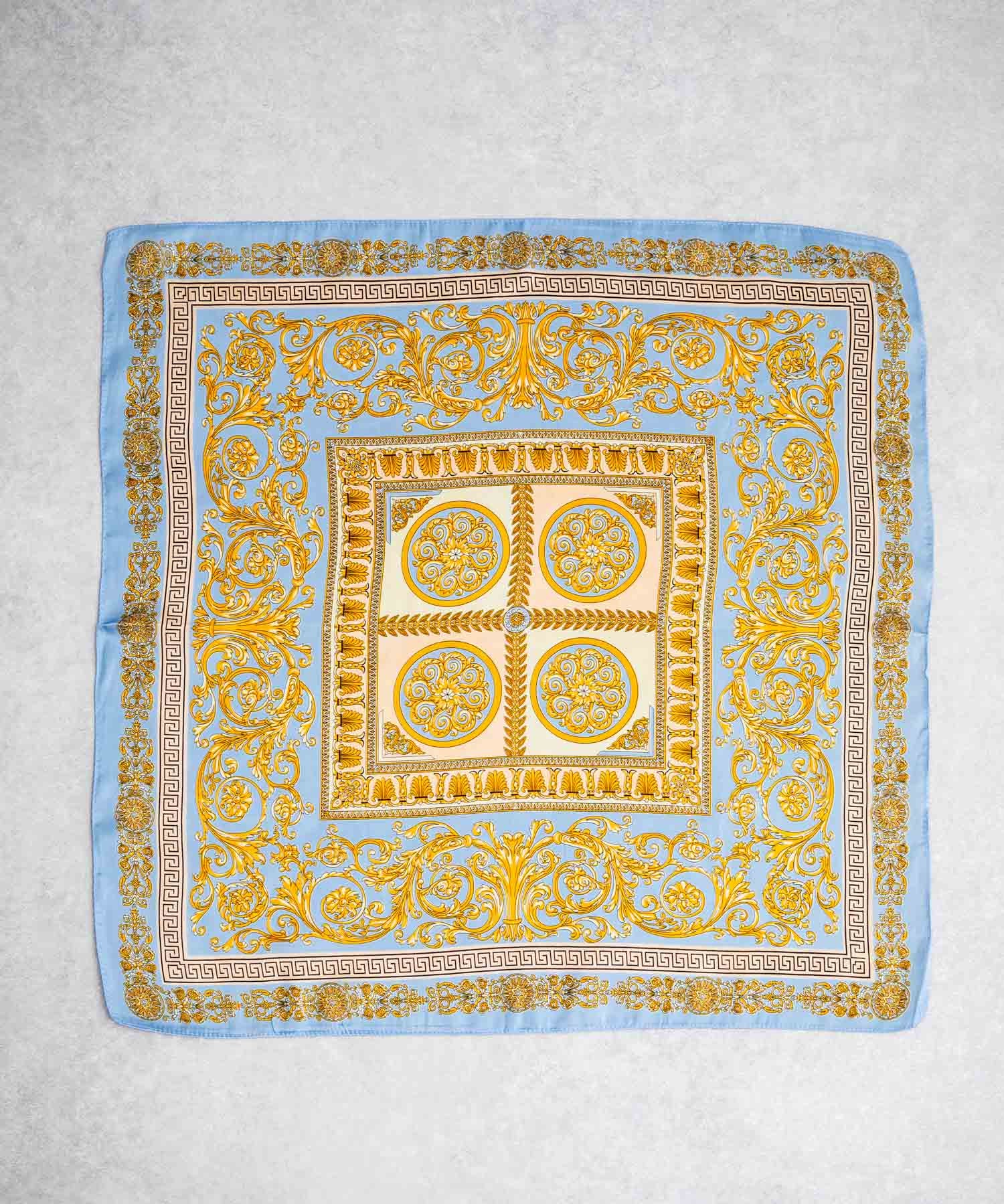 新色追加 スカーフリング付き 大判サイズ総柄スカーフ 12688