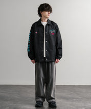 YOIDORE 酔いどれ × 京鼎樓 ジンディンロウ コラボ オーバーサイズ小籠包と酒刺繍コーチジャケット 14889