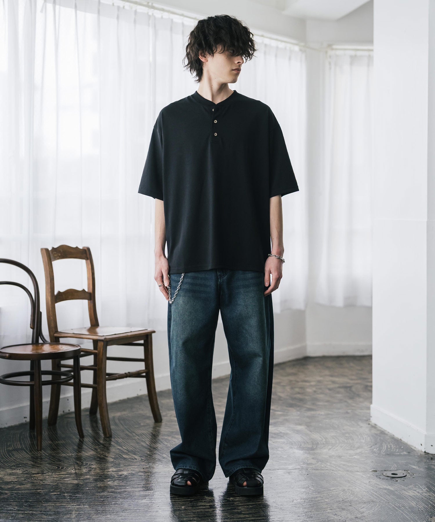 AIR TEC+ 接触冷感・遮熱・UVカット 多機能ヘンリーネック半袖Tシャツ 15428