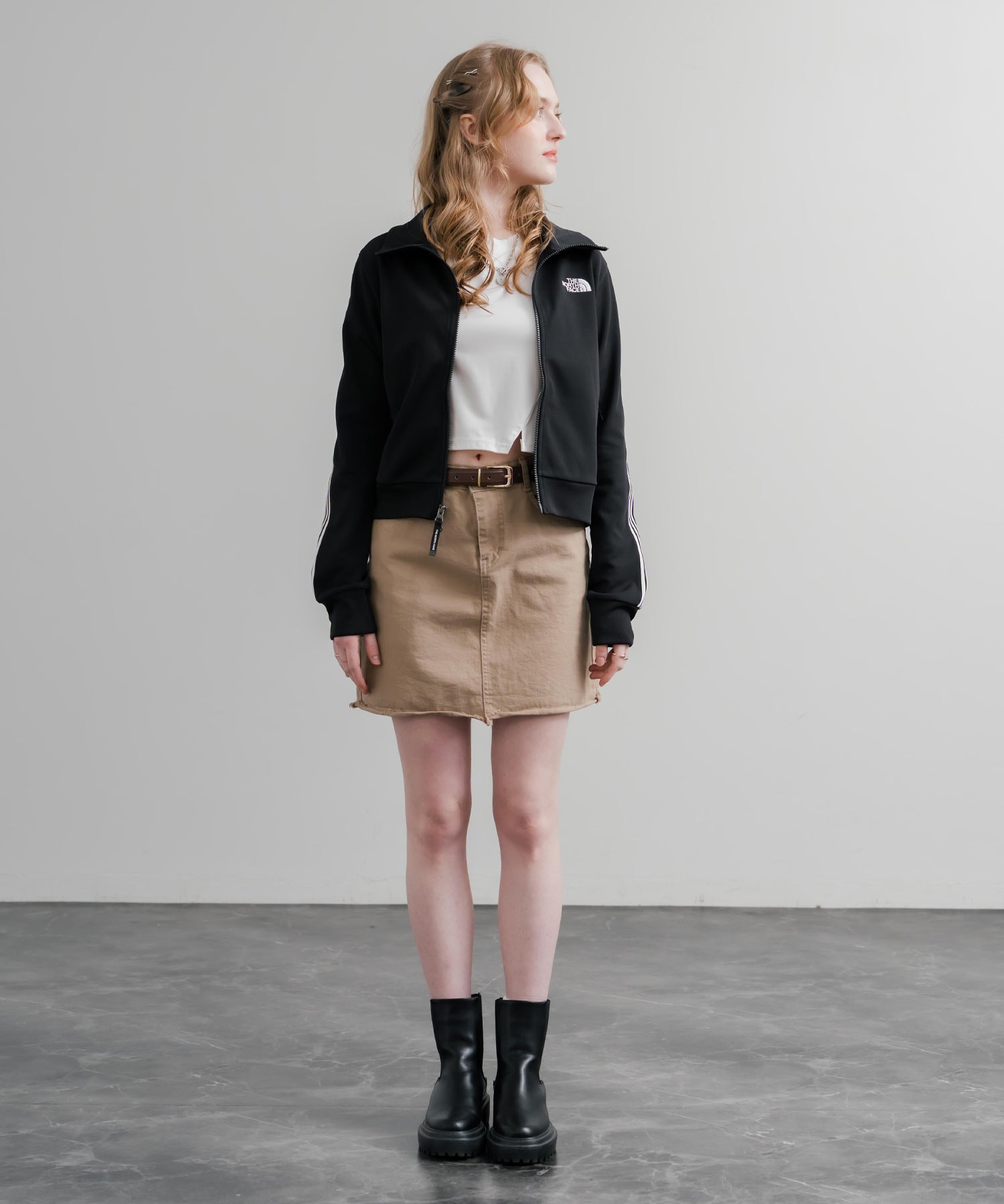 日本未展開モデル WHITE LABEL THE NORTH FACE W'S TNF TRACK JACKET 袖ラインショート丈トラックジャケット ジップパーカー 15532