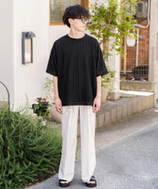 オーバーサイズ 透かし編みアンサンブル半袖Tシャツ