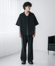 新色追加 セットアップ 接触冷感 多機能素材 リネンライク半袖開襟シャツ＆セミワイドイージーパンツ 15480