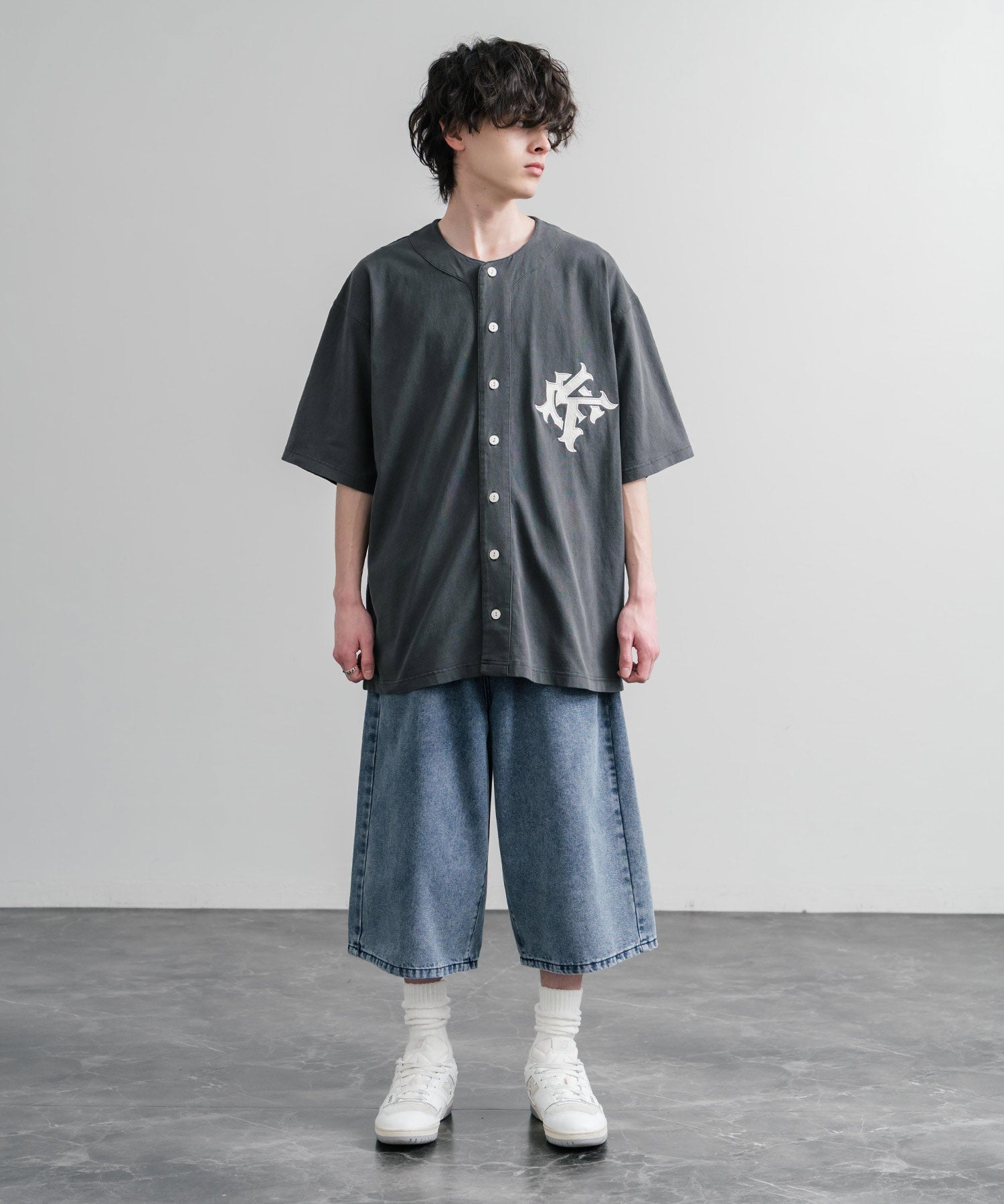 KRIFF MAYER クリフメイヤー ピグメント加工オーバーサイズベースボールシャツ 2547200 15908