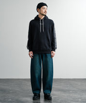 Champion チャンピオン オーバーサイズ袖ラインロゴ裏毛プルオーバーパーカー Mens Hooded Sweatshirt