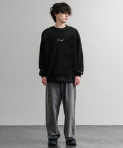 KANGOL カンゴール 別注コラボ ロゴ刺繍シャギーボアフリースクルーネックトレーナー 14625
