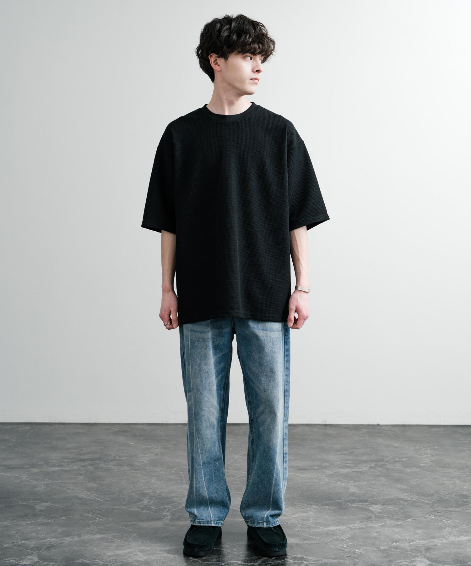 オーバーサイズ テックワッフルサーマル半袖Tシャツ