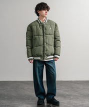 U.S. POLO ASSN. ユーエスポロアッスン PADDED VARSITY JACKET オーバーサイズワンポイントロゴ刺繍中綿スタジャン / 配色切替パデッドジャケット 14894