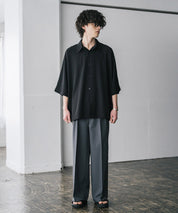 接触冷感 とろみビッグシルエットドルマン半袖シャツ 15365