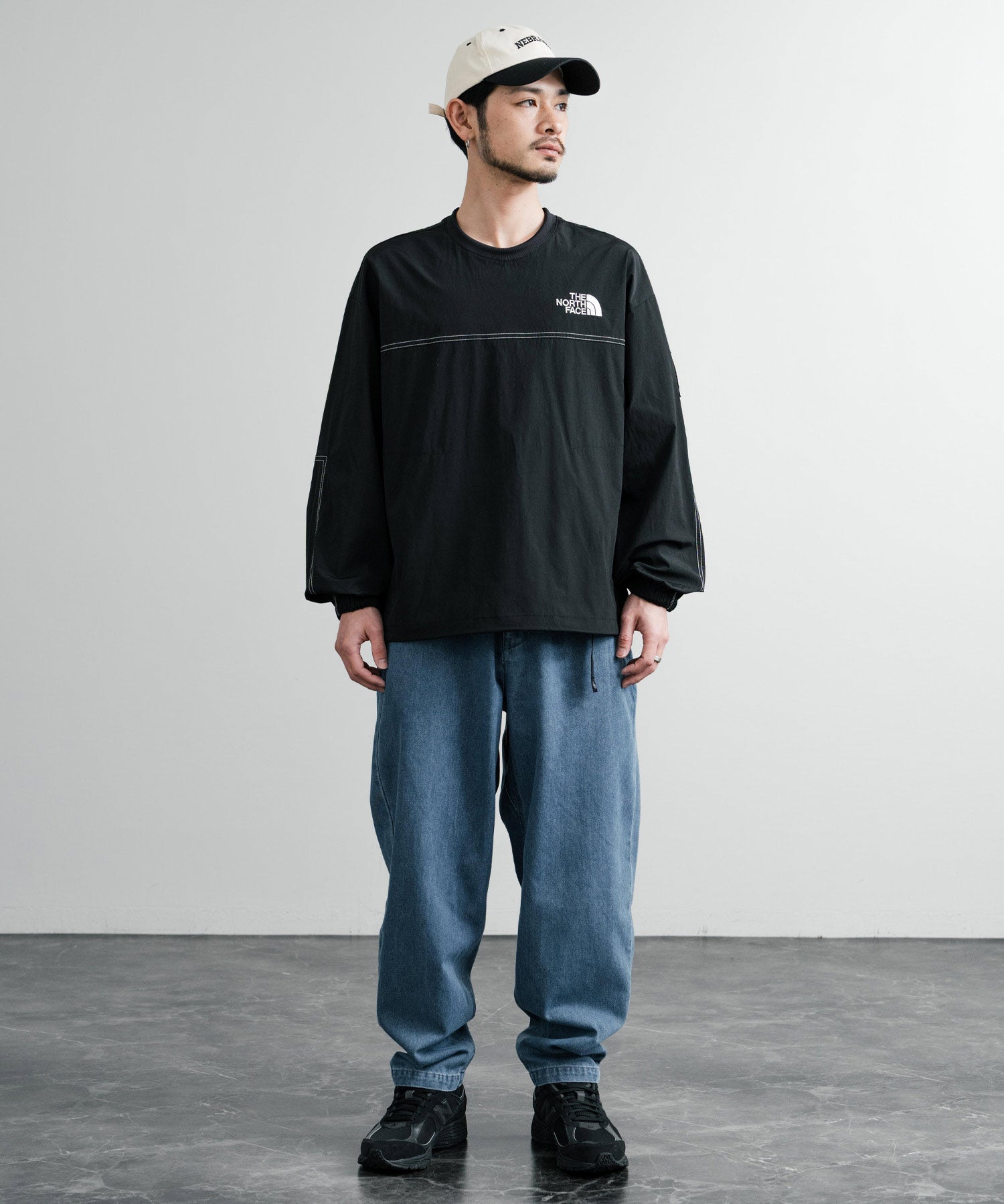 日本未展開モデル THE NORTH FACE ザ・ノースフェイス ALBANY CREWNECK 長袖ナイロンクルーネックプルオーバー 14477