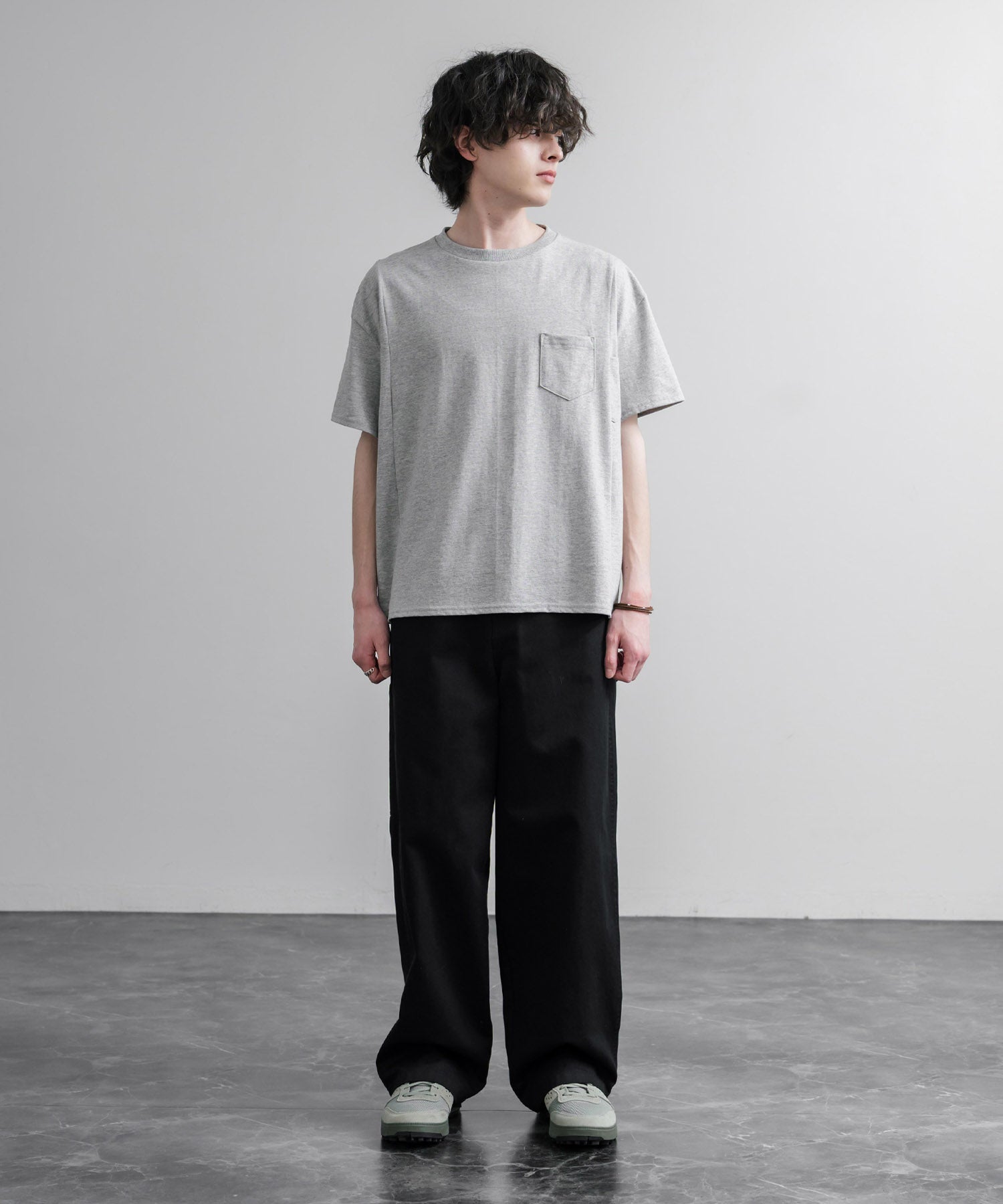 Upscape Audience アップスケープオーディエンス 日本製 国産ビッグサイズリメイクUSAファブリックポケット付き半袖Tシャツ AUD6739 16035