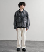 日本未展開モデル WHITE LABEL THE NORTH FACE DENIM TRUCKER JACKET ワンポイントロゴ刺繍ワークデニムジャケット 15653