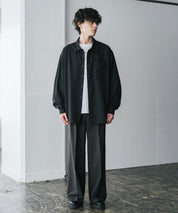 新色追加 オーバーサイズ レギュラーカラーストレッチ長袖シャツ 11915