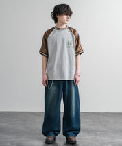 KRIFF MAYER クリフメイヤー スーベニア虎刺繍スカジャンTシャツ/リブラインラグランカットソー 2547201 15866