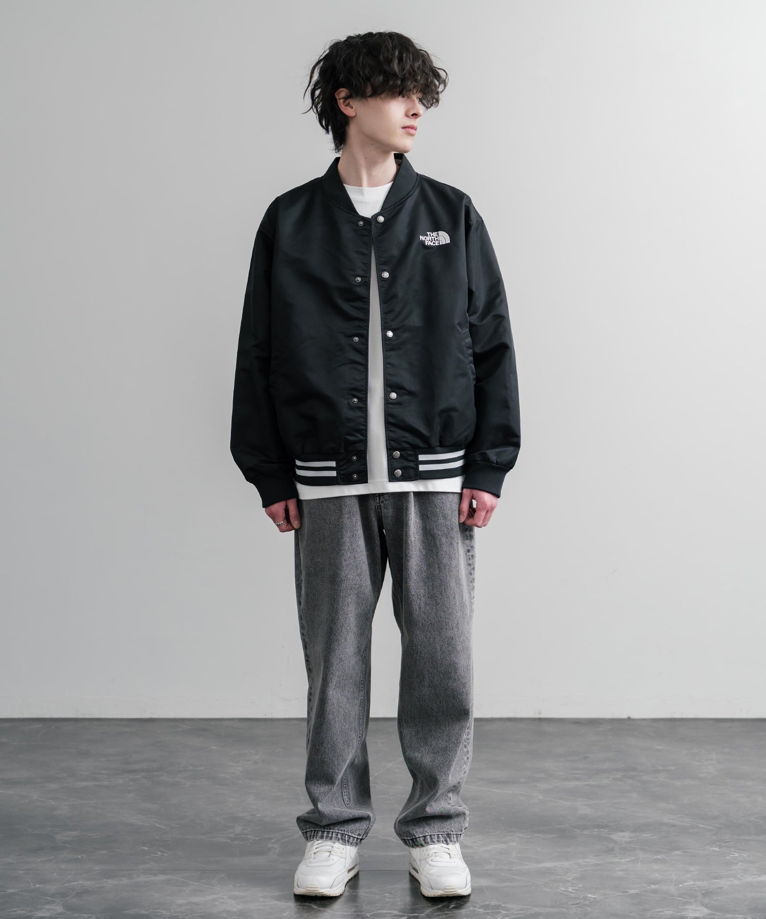 THE NORTH FACE ザ・ノースフェイス M'S BRETON JACKET ワンポイントロゴ刺繍スタジャン/ナイロンジャケット 15886