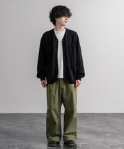Upscape Audience アップスケープオーディエンス 日本製ウールビックワッフルニットソーノーカラーアーミーカーディガン AUD7290 16471
