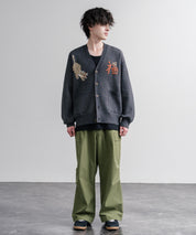 KRIFF MAYER クリフメイヤー オーバーサイズ龍虎刺繍もちのびV長袖ネックニットカーディガン 2623100 16539